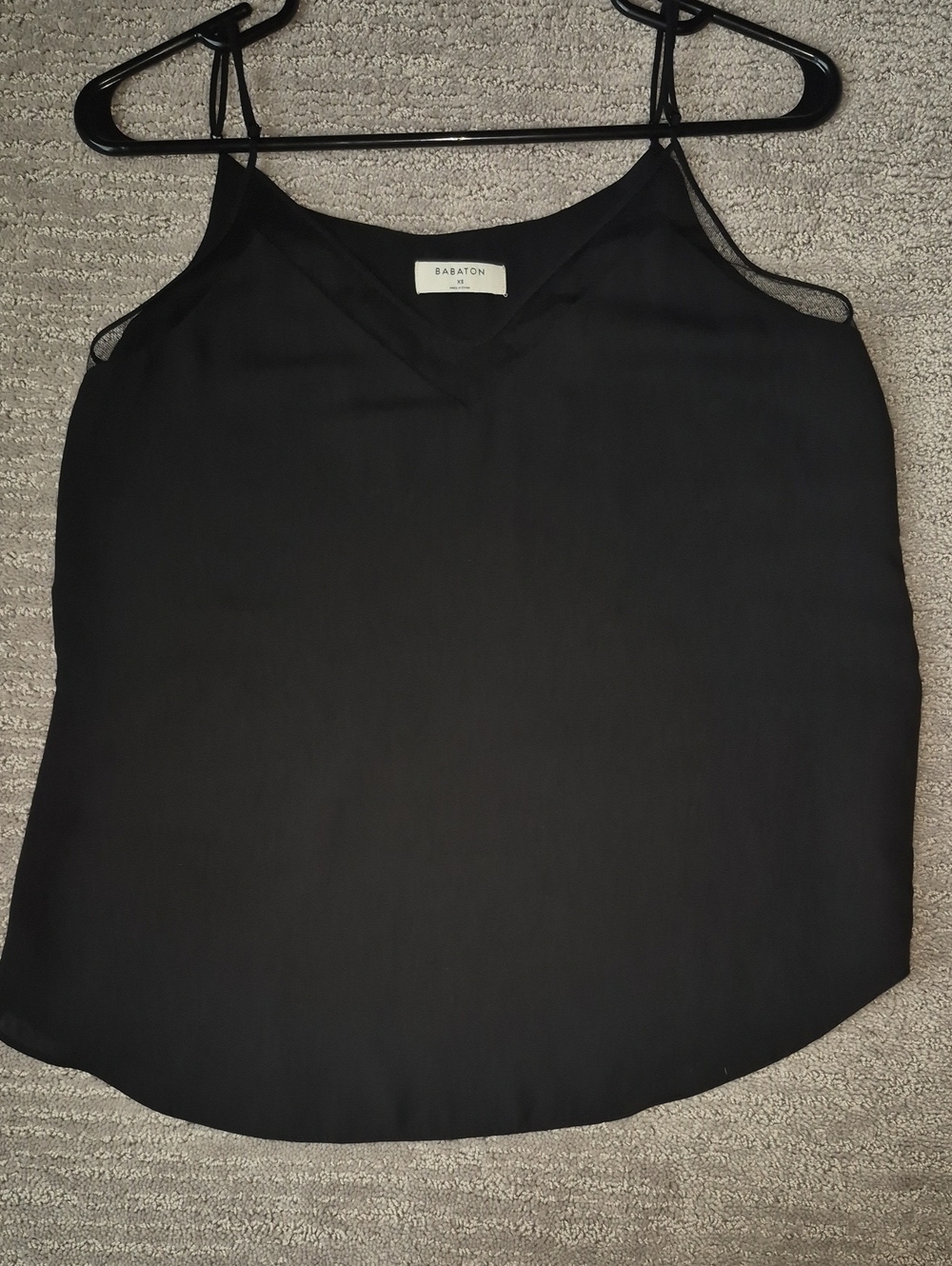 Babaton Black V-Neck Silk-Feel Camisole